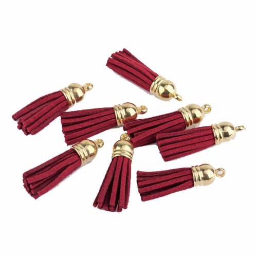 SHTGOI 20 Stück Leder Quaste 3CM Klein Wildleder Quaste mit mit Goldener Kappe Kunstleder Schlüsselanhänger Taschenanhänger Troddel Anhänger für DIY Tasche Schmuck Basteln Charm Zubehör Pink SHTGOI 20 Stück Leder Quaste 3CM Klein Wildleder Quaste mit mit Goldener Kappe Kunstleder Schlüsselanhänger Taschenanhänger Troddel Anhänger für DIY Tasche Schmuck Basteln Charm Zubehör Pink von SHTGOI