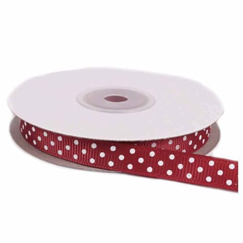 SHTGOI 25 Yards/Rolle Punkte Grosgrain-Band 1cm Breit Gepunktetes Schleifenband/Geschenkband/Dekoband DIY Polka Dot Ripsband Fabric Band für Party Hochzeit Geschenke Blumen Dekoration Weinrot SHTGOI 25 Yards/Rolle Punkte Grosgrain-Band 1cm Breit Gepunktetes Schleifenband/Geschenkband/Dekoband DIY Polka Dot Ripsband Fabric Band für Party Hochzeit Geschenke Blumen Dekoration Weinrot von SHTGOI