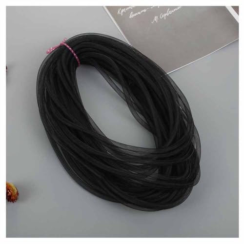 SHTGOI 3 Stück 25m Elastische Mesh Schlauch Basteln 8mm Netz-Rohr Flex Netzschlauch Meterware Kreative Netzschnur DIY Schmuck Zubehör für Schleife Armband Halskette Kränze Handwerk Schwarz von SHTGOI