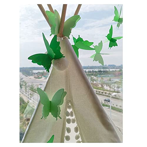 SHTGOI 4 Stück 3D Butterfly Papier Girlande Schmetterling Banner String Handgefertigt Hängende Dekorative Garland für Hochzeit Baby Dusche Geburtstag und Thema Dekor Farbverlauf Grün von SHTGOI
