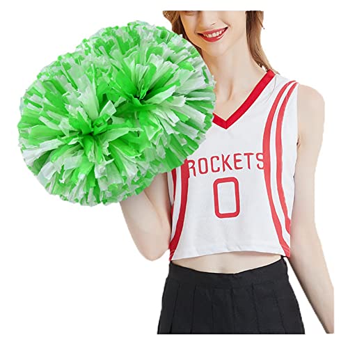 SHTGOI 4 Stück Cheerleading Pompoms Cheerleader Pom Poms Handblumen mit Handle Hell Handgekurbelter Blumenball für Sportwettbewerb Urlaub Feiern Tänze Karnevalspartys Grün+Weiß 1# SHTGOI 4 Stück Cheerleading Pompoms Cheerleader Pom Poms Handblumen mit Handle Hell Handgekurbelter Blumenball für Sportwettbewerb Urlaub Feiern Tänze Karnevalspartys Grün+Weiß 1# von SHTGOI