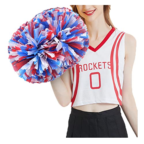 SHTGOI 4 Stück Cheerleading Pompoms Cheerleader Pom Poms Handblumen mit Handle Hell Handgekurbelter Blumenball für Sportwettbewerb Urlaub Feiern Tänze Karnevalspartys Rot+Blau+Weiß 1# SHTGOI 4 Stück Cheerleading Pompoms Cheerleader Pom Poms Handblumen mit Handle Hell Handgekurbelter Blumenball für Sportwettbewerb Urlaub Feiern Tänze Karnevalspartys Rot+Blau+Weiß 1# von SHTGOI