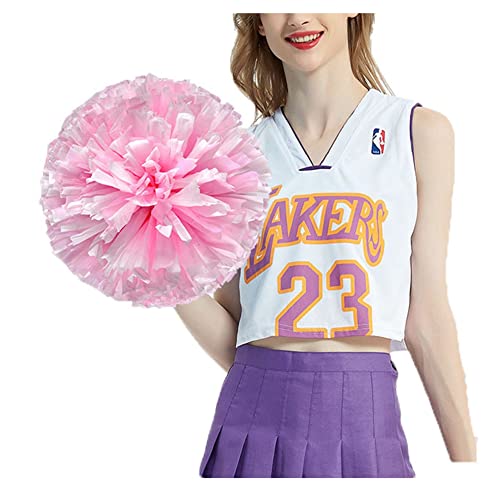 SHTGOI 4 Stück Cheerleading Pompoms Cheerleader Pom Poms Handblumen mit Ring Hell Handgekurbelter Blumenball für Sportwettbewerb Urlaub Feiern Tänze Karnevalspartys Rosa+Weiß SHTGOI 4 Stück Cheerleading Pompoms Cheerleader Pom Poms Handblumen mit Ring Hell Handgekurbelter Blumenball für Sportwettbewerb Urlaub Feiern Tänze Karnevalspartys Rosa+Weiß von SHTGOI