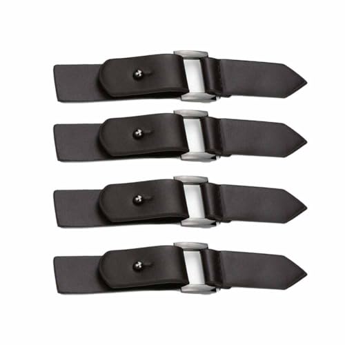 SHTGOI 4 Stück PU Leder Knebelverschlüsse mit Metal Clip Kleidung Knebelknöpfe Vintage Strickjacke Clip zum annähen Druckknöpfe Leder Tab Schnallen mit 1 Nägel für Windjacke Mantel Kaffee von SHTGOI