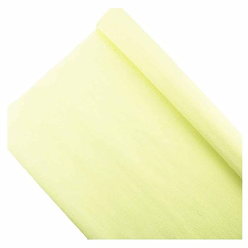 SHTGOI 5 Rollen Krepppapier 25x250 cm Crepe Papier Krepppapier Rollen zum Basteln Bunt Seidenpapier Bastelpapier Geschenkpapier für Geburtstag Hochzeit Verpackung Papierhandwork Blume Gänsegelb von SHTGOI