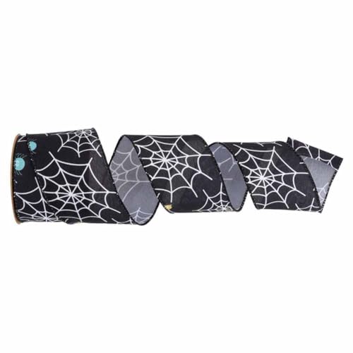 SHTGOI 5 Yards/Rolle Halloween Juteband Herbstbänder zum Basteln 6.3cm Breit Geschenkband Mit Schwarzes Spinnennetz Muster Thanksgiving Dekoband für Erntedankfest Halloween Bauernhaus Dekoration SHTGOI 5 Yards/Rolle Halloween Juteband Herbstbänder zum Basteln 6.3cm Breit Geschenkband Mit Schwarzes Spinnennetz Muster Thanksgiving Dekoband für Erntedankfest Halloween Bauernhaus Dekoration von SHTGOI