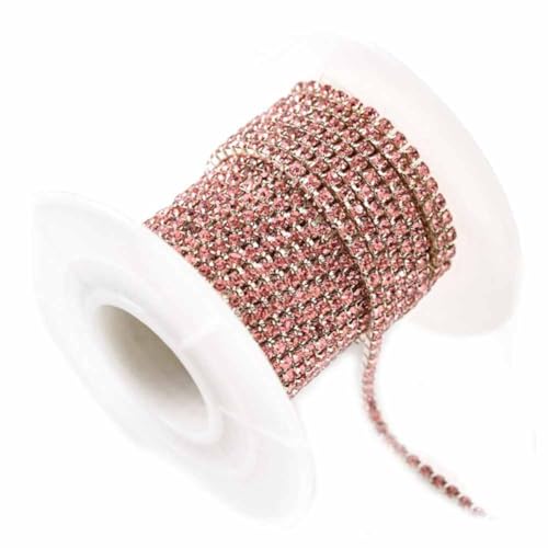 SHTGOI 5 Yards/Rolle Strass Kette Eins Reihen Kristall Strassband 3mm Silberunterseite Klaue Kette Strassstreifen Meterware Kristall Kette Deko für DIY Handwerk Kleidung Hochzeit Party Rosa SHTGOI 5 Yards/Rolle Strass Kette Eins Reihen Kristall Strassband 3mm Silberunterseite Klaue Kette Strassstreifen Meterware Kristall Kette Deko für DIY Handwerk Kleidung Hochzeit Party Rosa von SHTGOI