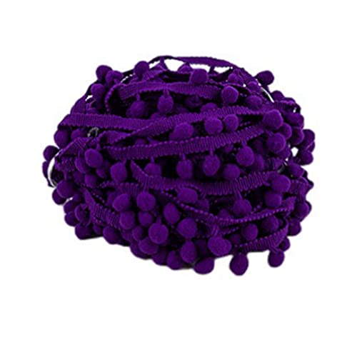SHTGOI 5 Yards Pomponborte Bommelborte Bommel Fringe Band Fransenborte Pomponband Bommelband Pompom Fransenbesatz Pom Poms Quaste Borte Zierborrte für Kleidung Vorhang Dekoration Dunkellila von SHTGOI