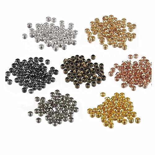 SHTGOI Abstandsperlen Set 1.5mm Edelstahl Runde Distanzperlen Nahtlose Kugelperlen Metall Kleine Bastelperlen mit Loch Schmuckperlen für DIY Armband Halskette Schmuck Herstellung 500pcs Mischfarbe von SHTGOI