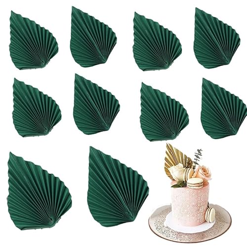 SHTGOI Boho Tortenaufsatz Tortendeko Papierfächer Palmfächer Deko Kuchendekoration Cake Topper Papier für Tortenaufsatz,Hochzeit,Basteln von SHTGOI