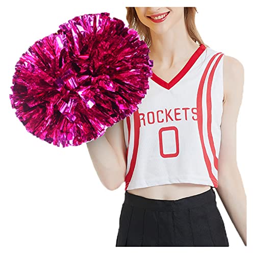 SHTGOI Cheerleading Pompons 2 Stück Metallic-Folie Cheerleading Pom Poms mit Handle Cheerleader Handblumen Cheers Blumenball für Sportveranstaltungen Ballspiele Tanzbedarf Rosarot SHTGOI Cheerleading Pompons 2 Stück Metallic-Folie Cheerleading Pom Poms mit Handle Cheerleader Handblumen Cheers Blumenball für Sportveranstaltungen Ballspiele Tanzbedarf Rosarot von SHTGOI