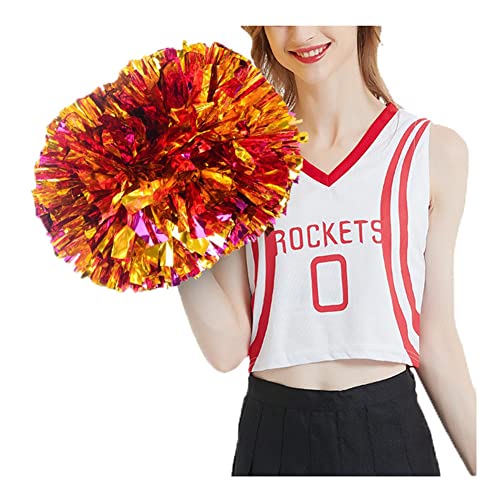 SHTGOI Cheerleading Pompons 2 Stück Metallic-Folie Cheerleading Pom Poms mit Handle Cheerleader Handblumen Cheers Blumenball für Sportveranstaltungen Ballspiele Tanzbedarf Rosérot+Gold SHTGOI Cheerleading Pompons 2 Stück Metallic-Folie Cheerleading Pom Poms mit Handle Cheerleader Handblumen Cheers Blumenball für Sportveranstaltungen Ballspiele Tanzbedarf Rosérot+Gold von SHTGOI