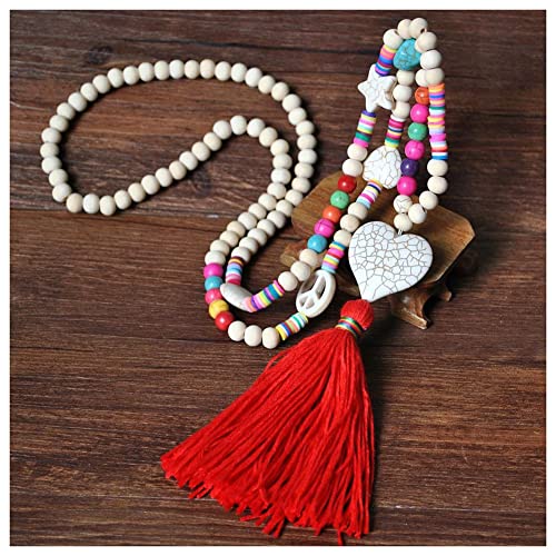 SHTGOI Damen Holzperlen Halskette Böhmisches Lange Pullover Kette Vintage Handgefertigte Halsketten mit Quaste Anhänger Halsschmuck Schmuck Zubehör Bekleidung Accessoires Geschenke 1# SHTGOI Damen Holzperlen Halskette Böhmisches Lange Pullover Kette Vintage Handgefertigte Halsketten mit Quaste Anhänger Halsschmuck Schmuck Zubehör Bekleidung Accessoires Geschenke 1# von SHTGOI