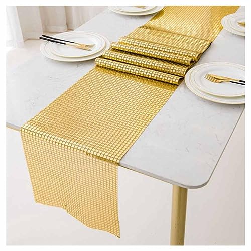 SHTGOI Disco Party Tischläufer 30 * 400cm Glitter Paillette Tischläufer Vintage Tischdecke Spiegel Tischband Tischdekoration für Retro-70er 80er-Themen-Geburtstags-Tanzparty-Hochzeit Champagner-Gold SHTGOI Disco Party Tischläufer 30 * 400cm Glitter Paillette Tischläufer Vintage Tischdecke Spiegel Tischband Tischdekoration für Retro-70er 80er-Themen-Geburtstags-Tanzparty-Hochzeit Champagner-Gold von SHTGOI