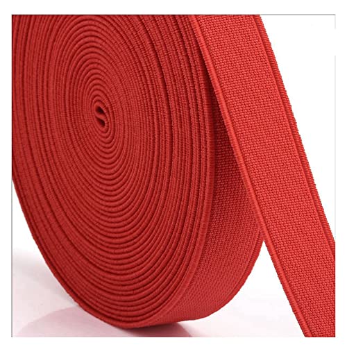 SHTGOI Flache Gummibänder 16m Bunte Elastische Bänder Stretchband zum Nähen Leinwandbindung Verschlüsseltes Gummiband für DIY Handwerk Taillenbänder Bekleidung Schuhherstellung 1.5cm Rot von SHTGOI