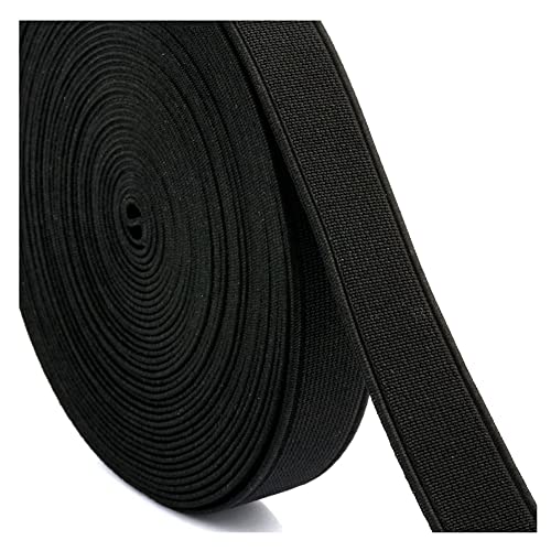 SHTGOI Flache Gummibänder 16m Bunte Elastische Bänder Stretchband zum Nähen Leinwandbindung Verschlüsseltes Gummiband für DIY Handwerk Taillenbänder Bekleidung Schuhherstellung 1.5cm Schwarz von SHTGOI