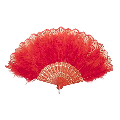 SHTGOI Handfächer Chinesischen Vintage Stil Faltfächer Embroidered Folding Fächer Feder Handheld Fans Klappfächer für Costume Halloween Dancing Wedding Party Prom Tea Party Rot SHTGOI Handfächer Chinesischen Vintage Stil Faltfächer Embroidered Folding Fächer Feder Handheld Fans Klappfächer für Costume Halloween Dancing Wedding Party Prom Tea Party Rot von SHTGOI
