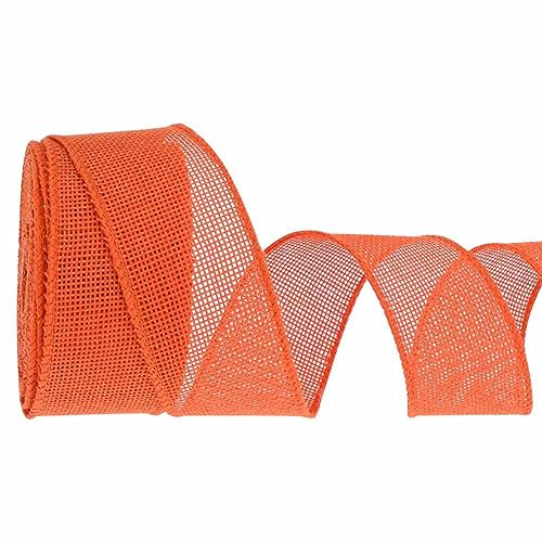 SHTGOI Juteband 10 Yards/Rolle 4cm Breit Natur Bunt Jutegewebe Dekoband Geschenkband Leinenband Stoffband Sackleinen Band Jute Schleifenband für DIY Handwerk Muttertag Hochzeit Party Orange# von SHTGOI