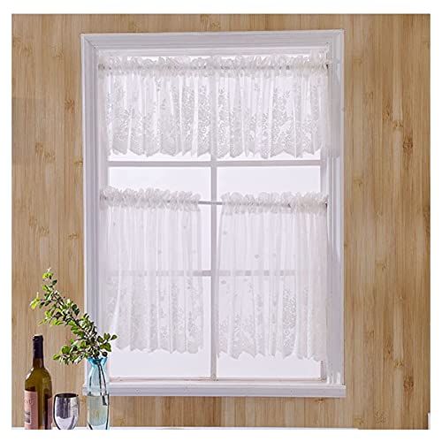SHTGOI Kurze Vorhänge 130 x 41cm Vintage Kaffee Vorhang Spitze Stickerei Kurzgardine Halbtransparent Gardinen Voile Kurzstore Bistrogardine Scheibengardinen für Küchen Schlafzimmer Weiß SHTGOI Kurze Vorhänge 130 x 41cm Vintage Kaffee Vorhang Spitze Stickerei Kurzgardine Halbtransparent Gardinen Voile Kurzstore Bistrogardine Scheibengardinen für Küchen Schlafzimmer Weiß von SHTGOI