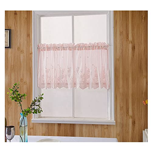 SHTGOI Kurze Vorhänge 137 x 61cm Vintage Kaffee Vorhang Spitze Stickerei Kurzgardine Halbtransparent Gardinen Voile Kurzstore Bistrogardine Scheibengardinen für Küchen Schlafzimmer Rosa SHTGOI Kurze Vorhänge 137 x 61cm Vintage Kaffee Vorhang Spitze Stickerei Kurzgardine Halbtransparent Gardinen Voile Kurzstore Bistrogardine Scheibengardinen für Küchen Schlafzimmer Rosa von SHTGOI