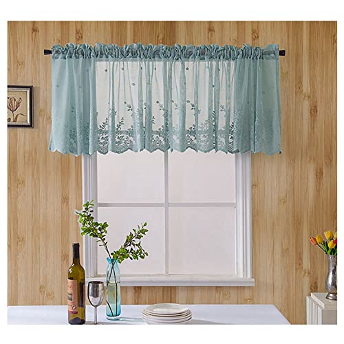 SHTGOI Kurze Vorhänge 74 x 90cm Vintage Kaffee Vorhang Spitze Stickerei Kurzgardine Halbtransparent Gardinen Voile Kurzstore Bistrogardine Scheibengardinen für Küchen Schlafzimmer Blau SHTGOI Kurze Vorhänge 74 x 90cm Vintage Kaffee Vorhang Spitze Stickerei Kurzgardine Halbtransparent Gardinen Voile Kurzstore Bistrogardine Scheibengardinen für Küchen Schlafzimmer Blau von SHTGOI