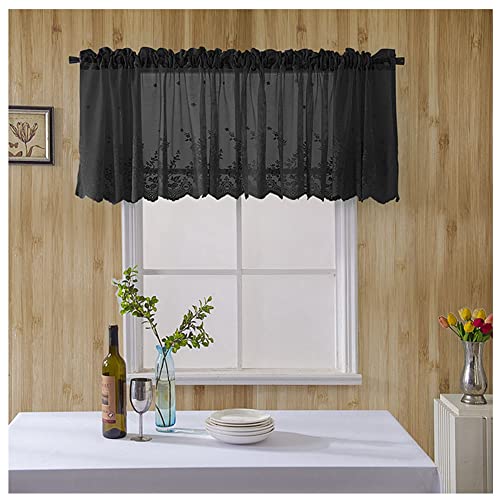 SHTGOI Kurze Vorhänge 74 x 90cm Vintage Kaffee Vorhang Spitze Stickerei Kurzgardine Halbtransparent Gardinen Voile Kurzstore Bistrogardine Scheibengardinen für Küchen Schlafzimmer Schwarz SHTGOI Kurze Vorhänge 74 x 90cm Vintage Kaffee Vorhang Spitze Stickerei Kurzgardine Halbtransparent Gardinen Voile Kurzstore Bistrogardine Scheibengardinen für Küchen Schlafzimmer Schwarz von SHTGOI