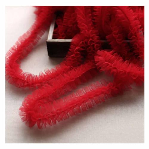 SHTGOI Organza Spitzenborte 2Yards EIN-lagig Plissee Spitzenband Elastisch Rüschenborte 6cm Breit Gerafftes Mesh Spitzenbesatz zum Nähen Kleidungsborte Für Puppenkragen und Manschetten Rot SHTGOI Organza Spitzenborte 2Yards EIN-lagig Plissee Spitzenband Elastisch Rüschenborte 6cm Breit Gerafftes Mesh Spitzenbesatz zum Nähen Kleidungsborte Für Puppenkragen und Manschetten Rot von SHTGOI