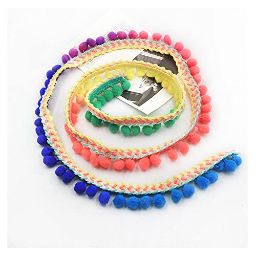 SHTGOI Pomponborte Bommelborte 5 Yards 12mm Pompon Borte zum Nähen Pom Poms Fransenborte Pompons Quaste Spitze Bommelband für DIY Basteln Kostüme Kleidung Vorhang Nähen Dekoration Bunt 1# SHTGOI Pomponborte Bommelborte 5 Yards 12mm Pompon Borte zum Nähen Pom Poms Fransenborte Pompons Quaste Spitze Bommelband für DIY Basteln Kostüme Kleidung Vorhang Nähen Dekoration Bunt 1# von SHTGOI
