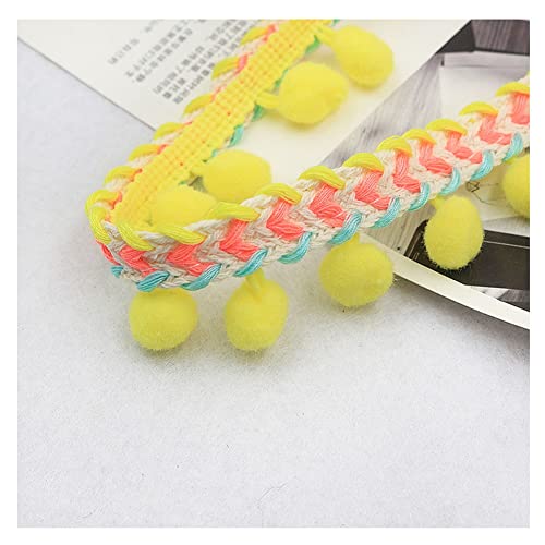SHTGOI Pomponborte Bommelborte 5 Yards 12mm Pompon Borte zum Nähen Pom Poms Fransenborte Pompons Quaste Spitze Bommelband für DIY Basteln Kostüme Kleidung Vorhang Nähen Dekoration Bunt Gelb SHTGOI Pomponborte Bommelborte 5 Yards 12mm Pompon Borte zum Nähen Pom Poms Fransenborte Pompons Quaste Spitze Bommelband für DIY Basteln Kostüme Kleidung Vorhang Nähen Dekoration Bunt Gelb von SHTGOI