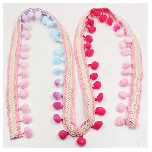 SHTGOI Pomponborte Bommelborte 5 Yards 12mm Pompon Borte zum Nähen Pom Poms Fransenborte Pompons Quaste Spitze Bommelband für DIY Basteln Kostüme Kleidung Vorhang Nähen Dekoration Bunt von SHTGOI