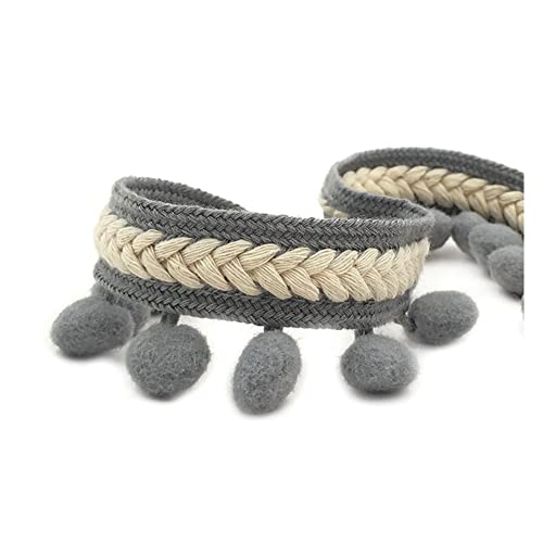 SHTGOI Pomponborte Bommelborte 5 Yards 12mm Pompon Borte zum Nähen Pom Poms Fransenborte Pompons Quaste Spitze Bommelband für DIY Basteln Kostüme Kleidung Vorhang Nähen Dekoration Grau SHTGOI Pomponborte Bommelborte 5 Yards 12mm Pompon Borte zum Nähen Pom Poms Fransenborte Pompons Quaste Spitze Bommelband für DIY Basteln Kostüme Kleidung Vorhang Nähen Dekoration Grau von SHTGOI