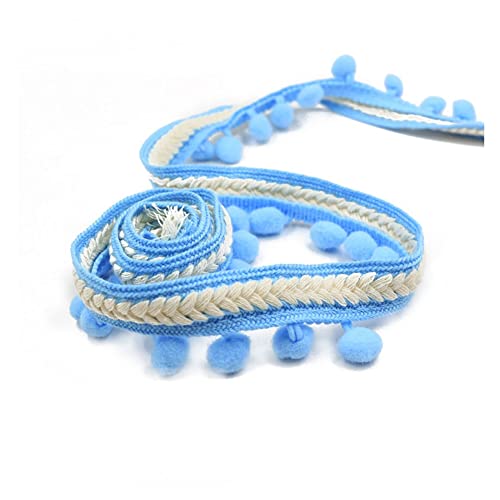 SHTGOI Pomponborte Bommelborte 5 Yards 12mm Pompon Borte zum Nähen Pom Poms Fransenborte Pompons Quaste Spitze Bommelband für DIY Basteln Kostüme Kleidung Vorhang Nähen Dekoration Himmelblau SHTGOI Pomponborte Bommelborte 5 Yards 12mm Pompon Borte zum Nähen Pom Poms Fransenborte Pompons Quaste Spitze Bommelband für DIY Basteln Kostüme Kleidung Vorhang Nähen Dekoration Himmelblau von SHTGOI