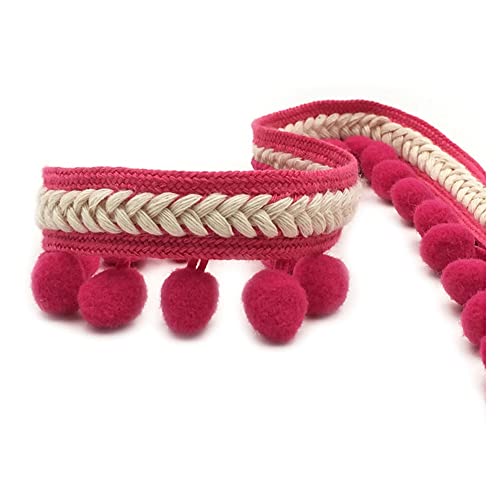SHTGOI Pomponborte Bommelborte 5 Yards 12mm Pompon Borte zum Nähen Pom Poms Fransenborte Pompons Quaste Spitze Bommelband für DIY Basteln Kostüme Kleidung Vorhang Nähen Dekoration Rosarot SHTGOI Pomponborte Bommelborte 5 Yards 12mm Pompon Borte zum Nähen Pom Poms Fransenborte Pompons Quaste Spitze Bommelband für DIY Basteln Kostüme Kleidung Vorhang Nähen Dekoration Rosarot von SHTGOI