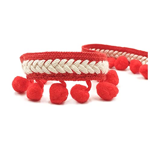 SHTGOI Pomponborte Bommelborte 5 Yards 12mm Pompon Borte zum Nähen Pom Poms Fransenborte Pompons Quaste Spitze Bommelband für DIY Basteln Kostüme Kleidung Vorhang Nähen Dekoration Rot SHTGOI Pomponborte Bommelborte 5 Yards 12mm Pompon Borte zum Nähen Pom Poms Fransenborte Pompons Quaste Spitze Bommelband für DIY Basteln Kostüme Kleidung Vorhang Nähen Dekoration Rot von SHTGOI