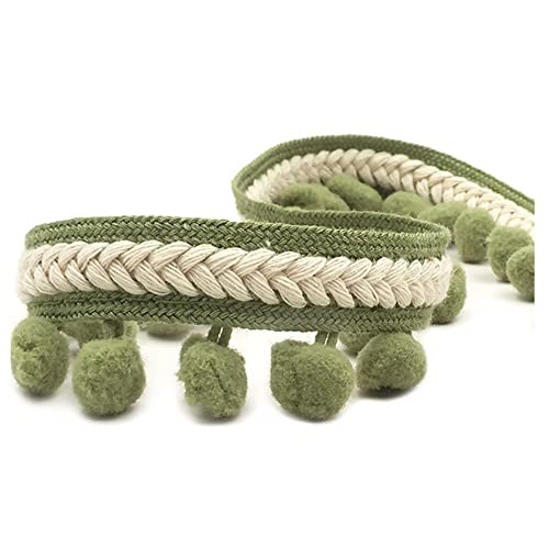 SHTGOI Pomponborte Bommelborte 5 Yards 12mm Pompon Borte zum Nähen Pom Poms Fransenborte Pompons Quaste Spitze Bommelband für DIY Basteln Kostüme Kleidung Vorhang Nähen Dekoration Vanillegrün SHTGOI Pomponborte Bommelborte 5 Yards 12mm Pompon Borte zum Nähen Pom Poms Fransenborte Pompons Quaste Spitze Bommelband für DIY Basteln Kostüme Kleidung Vorhang Nähen Dekoration Vanillegrün von SHTGOI
