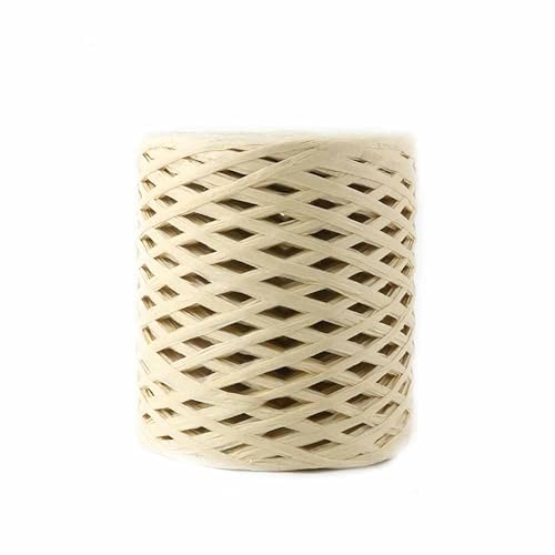 SHTGOI Raffia Papierband 200m Farbiges Bastbänder Raffia Papierkordel Natur Papierschnur Geschenkband zum Basteln Raffia Paper Ribbon für Geschenkverpackung,Basteln,DIY Handwerk Weberei Beige von SHTGOI