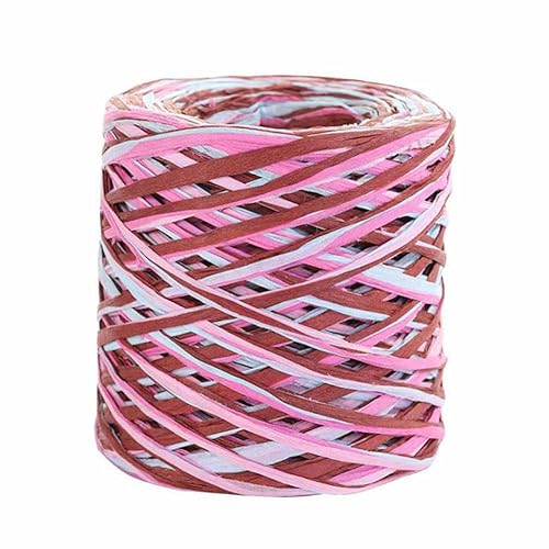 SHTGOI Raffia Papierband 200m Farbiges Bastbänder Raffia Papierkordel Natur Papierschnur Geschenkband zum Basteln Raffia Paper Ribbon für Geschenkverpackung,Basteln,DIY Handwerk Weberei Bunt von SHTGOI