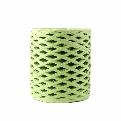SHTGOI Raffia Papierband 200m Farbiges Bastbänder Raffia Papierkordel Natur Papierschnur Geschenkband zum Basteln Raffia Paper Ribbon für Geschenkverpackung,Basteln,DIY Handwerk Weberei Fruchtgrün von SHTGOI