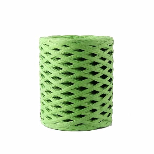 SHTGOI Raffia Papierband 200m Farbiges Bastbänder Raffia Papierkordel Natur Papierschnur Geschenkband zum Basteln Raffia Paper Ribbon für Geschenkverpackung,Basteln,DIY Handwerk Weberei Grün von SHTGOI