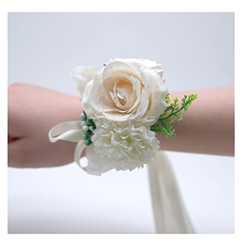 SHTGOI Rose Blumenarmband Braut Brautjungfer Hand Blume Schleifenband Handgelenkblume Handgefertigte Seidenblume Armband Zubehör für Hochzeit Bankette Brautjubiläum Abschlussball Beige SHTGOI Rose Blumenarmband Braut Brautjungfer Hand Blume Schleifenband Handgelenkblume Handgefertigte Seidenblume Armband Zubehör für Hochzeit Bankette Brautjubiläum Abschlussball Beige von SHTGOI