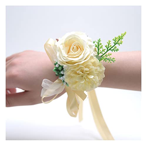 SHTGOI Rose Blumenarmband Braut Brautjungfer Hand Blume Schleifenband Handgelenkblume Handgefertigte Seidenblume Armband Zubehör für Hochzeit Bankette Brautjubiläum Abschlussball Gelb SHTGOI Rose Blumenarmband Braut Brautjungfer Hand Blume Schleifenband Handgelenkblume Handgefertigte Seidenblume Armband Zubehör für Hochzeit Bankette Brautjubiläum Abschlussball Gelb von SHTGOI