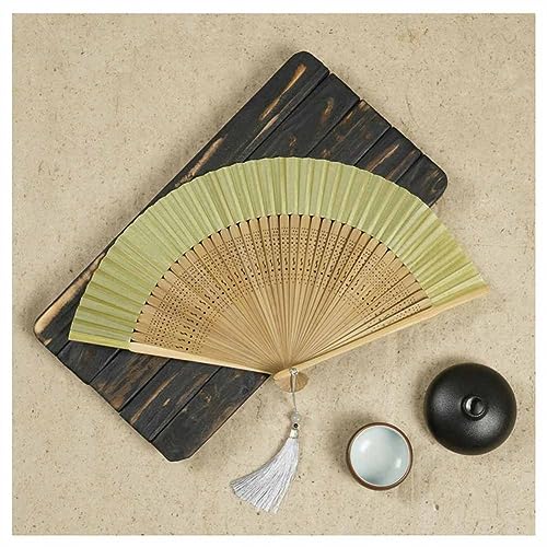 SHTGOI Seide Faltfächer Bambus Handfächer Chinesischer Vintage Stil taschenfächer Hohlem Bambus Skelettfächer Handheld Fan mit Quasten für Party Hochzeit Geschenk 21cm Gelb+Bambus 8# SHTGOI Seide Faltfächer Bambus Handfächer Chinesischer Vintage Stil taschenfächer Hohlem Bambus Skelettfächer Handheld Fan mit Quasten für Party Hochzeit Geschenk 21cm Gelb+Bambus 8# von SHTGOI