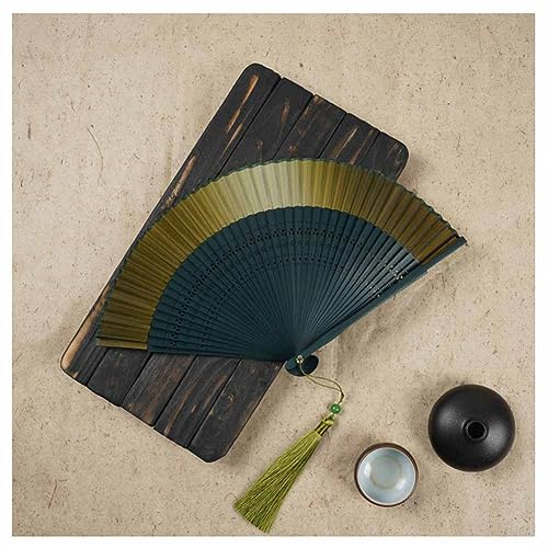 SHTGOI Seide Faltfächer Bambus Handfächer Chinesischer Vintage Stil taschenfächer Hohlem Bambus Skelettfächer Handheld Fan mit Quasten für Party Hochzeit Geschenk 21cm Grüner Farbverlauf 15# SHTGOI Seide Faltfächer Bambus Handfächer Chinesischer Vintage Stil taschenfächer Hohlem Bambus Skelettfächer Handheld Fan mit Quasten für Party Hochzeit Geschenk 21cm Grüner Farbverlauf 15# von SHTGOI