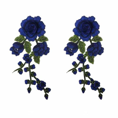 SHTGOI Stickerei-Blumen Applikation 2 Stück Retro Rose Blumen Patches zum Aufnähen Bestickte Bügelbild Aufnäher Blume Applique Kleidung Zubehör für DIY Nähen Cheongsam Kleidung Kleid Dunkelblau SHTGOI Stickerei-Blumen Applikation 2 Stück Retro Rose Blumen Patches zum Aufnähen Bestickte Bügelbild Aufnäher Blume Applique Kleidung Zubehör für DIY Nähen Cheongsam Kleidung Kleid Dunkelblau von SHTGOI