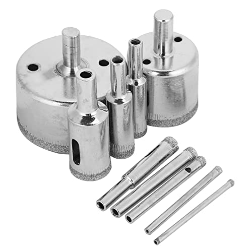 SHUAIGUO 10pcs/Set Coated Bohrbohrer, 3-50-mm-Lochsäge für Fliesen, Keramik, Glas, Porzellan, Marmor, Premium-Haltbarkeit, überlegene Beschichtung, Einfach zu Bedienende, Entfernen Komplette Kreise von SHUAIGUO