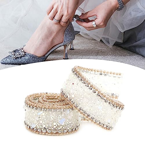 SHUAIGUO 2,5 Cm Mesh Wrap Roll - Kristall - Kettenverkleidungsband für Dressaccessoires, Hochzeitsdekor, DIY Kunsthandwerk Anpassbares und Funkeltes Design (#1) von SHUAIGUO
