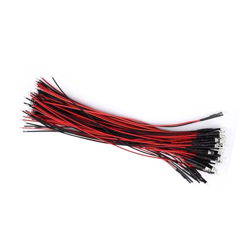 SHUAIGUO 50 Pcs vor Verkabelt Weiße LED-Dioden 9-12V DC Wasser Klare Glühbirnen für -elektronische Schaltkreise und Hausdekorationsprojekte (3 mm) von SHUAIGUO