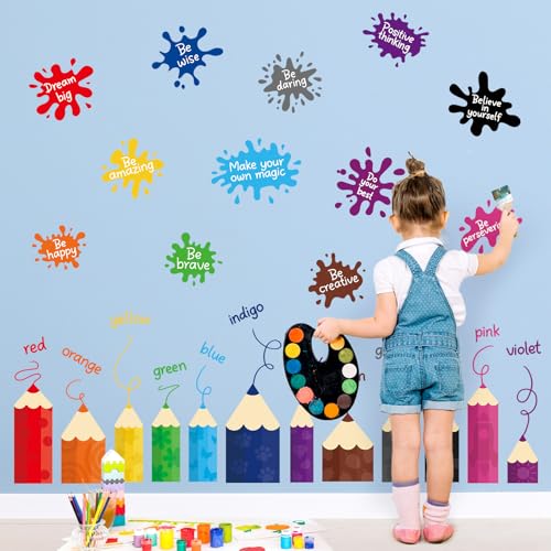 Abnehmbare Bunt Bleistift Wandsticker, Inspirierende Zitate Wandaufkleber, Selbstklebende Vinyl Wandtattoos, Wanddeko für Kinderzimmer Babyzimmer Wohnzimmer Abnehmbare Bunt Bleistift Wandsticker, Inspirierende Zitate Wandaufkleber, Selbstklebende Vinyl Wandtattoos, Wanddeko für Kinderzimmer Babyzimmer Wohnzimmer von SHUCHING
