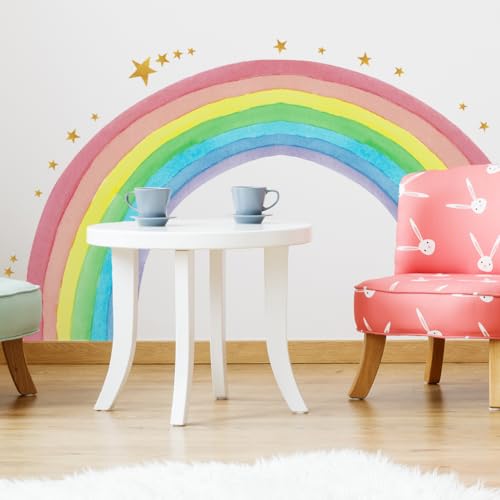 SHUCHING Wandtattoo Aquarell Regenbogen, Wandaufkleber Regenbogen Sterne, Wandsticker für Wohnzimmer Schlafzimmer Kinderzimmer Babyzimmer SHUCHING Wandtattoo Aquarell Regenbogen, Wandaufkleber Regenbogen Sterne, Wandsticker für Wohnzimmer Schlafzimmer Kinderzimmer Babyzimmer von SHUCHING