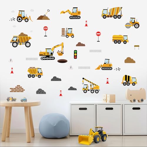 SHUCHING Wandtattoo Bagger Fahrzeuge, Wandaufkleber Baustelle Traktor Auto, Wandsticker für Junge Schlafzimmer Kinderzimmer Spielzimmer Babyzimmer SHUCHING Wandtattoo Bagger Fahrzeuge, Wandaufkleber Baustelle Traktor Auto, Wandsticker für Junge Schlafzimmer Kinderzimmer Spielzimmer Babyzimmer von SHUCHING